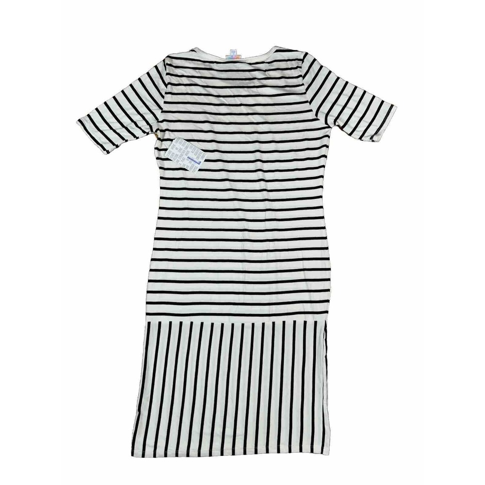 Lularoe Julia White Black Striped Short Sleeve Dress Women’s Size Large‎ Mixed - Picture 8 of 8